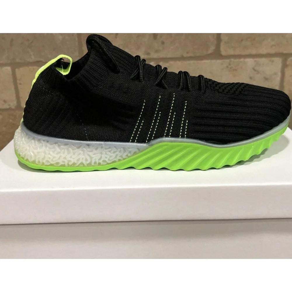 NEW Danskin Now Positive Womens Knit Black Lime Green Lace Up Sneakers Shoes 8.5